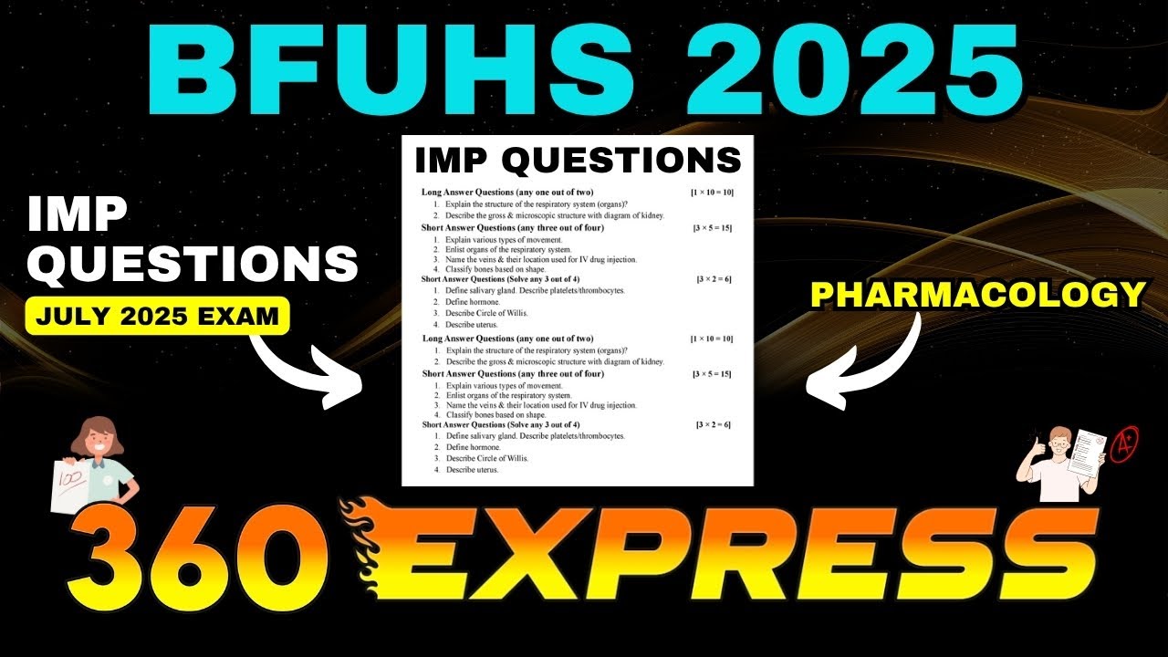 bfuhs BSC NURSING 4th SEM 2025 | pharmacology imp questions 4th sem bsc nursing |BSC NURSING IMP QUE