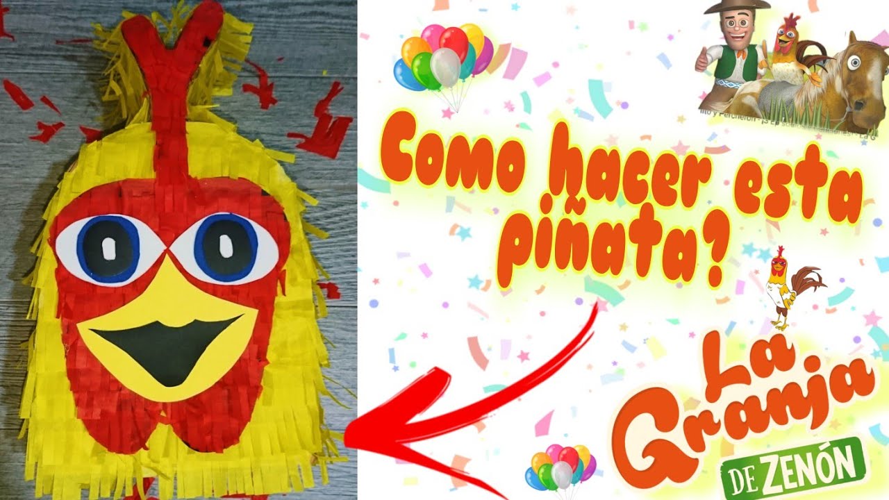 BARTOLITO* 🐓 Como hacer una piñata de carton de la granja de zenon? FÁCIL Y RÁPIDA  Perla Sánchez 3