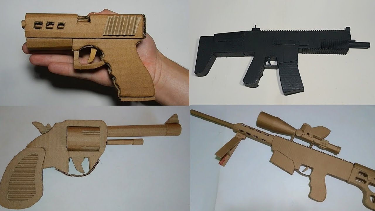 4 INCRÍVEIS ARMAS DE PAPELÃO QUE VOCÊ PODE FAZER EM CASA