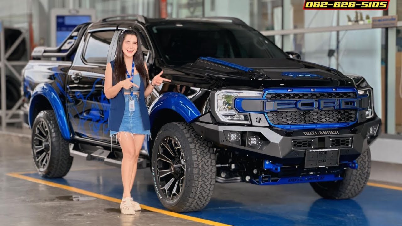 Hamer Ford Ranger Sport 6AT 4x4 Black & Blue Color Scheme Full Body Kit Off Road Thailand Review