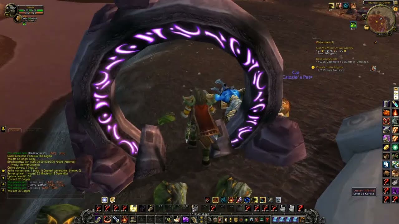 WOW Cata Quest 'Portals of the Legion - 5581' Horde on a PS