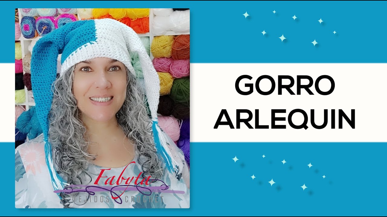 Gorro Arlequin en crochet para alentar en el Mundial