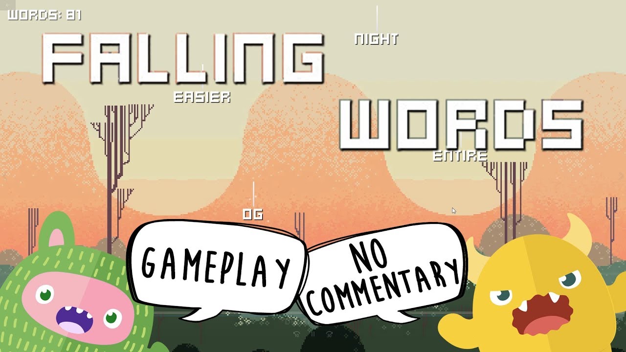 Falling words - Typing Game - (No Commentary Gameplay)