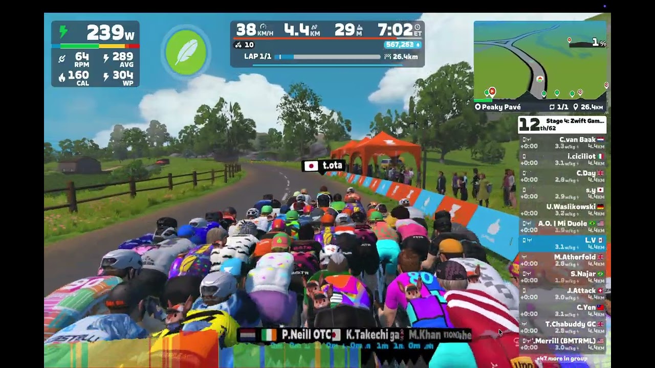 petit KOM 401 watts Zwift
