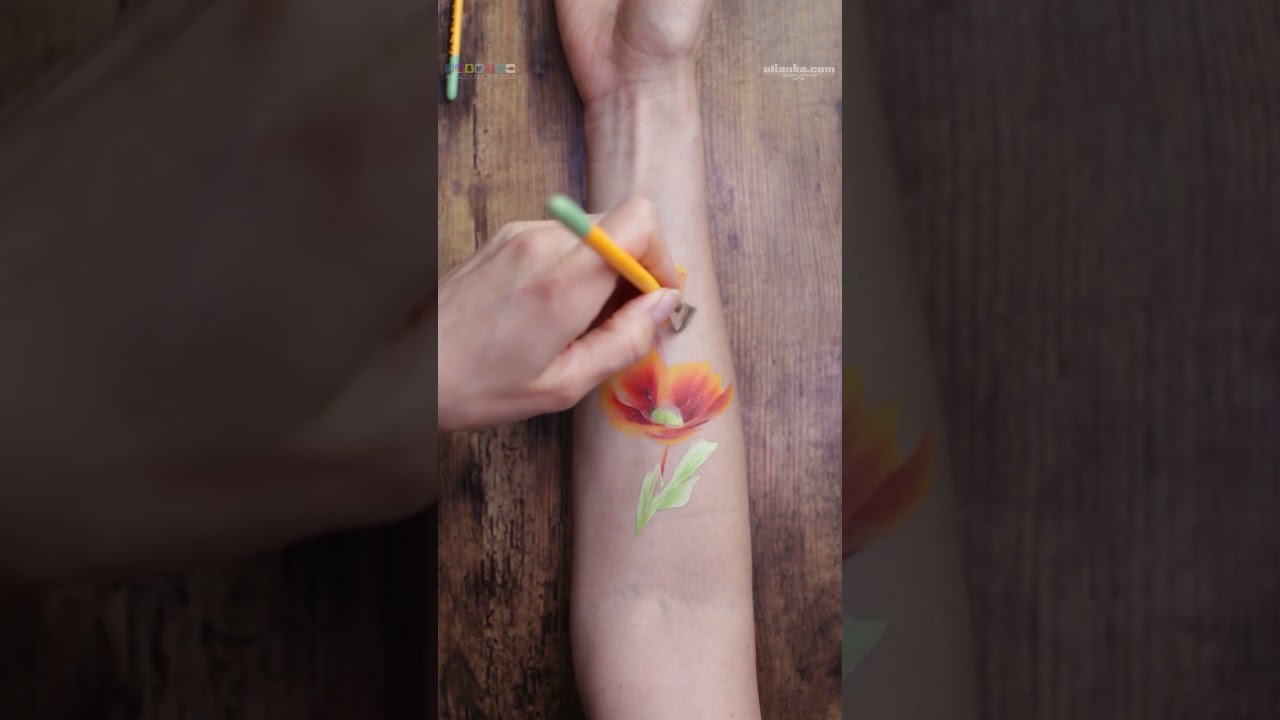 Orange flower speed painting