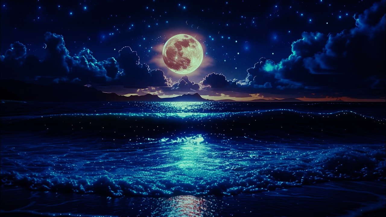 Quiet Ocean Waves | Night Ambient Background