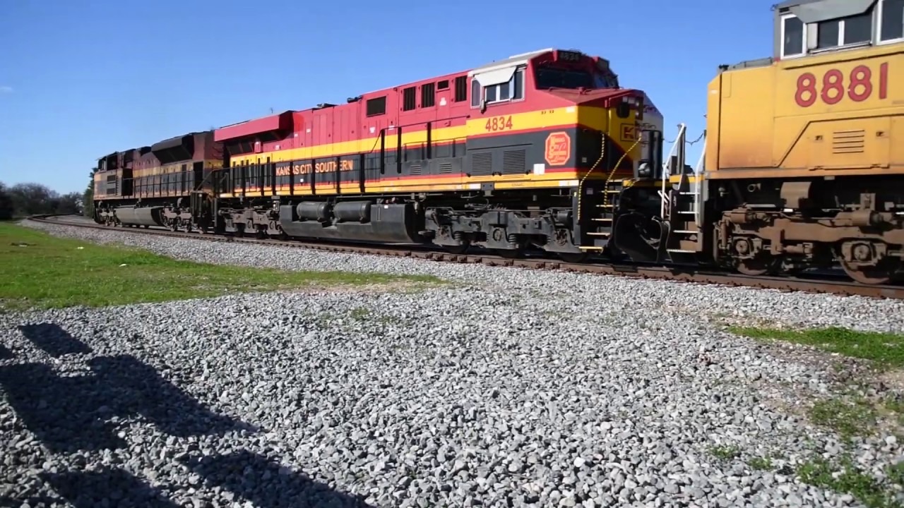 Union Pacific RR, Kansas City Southern heritage Units. Plus a USAF Galaxy C5.