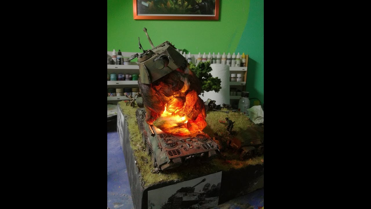 How to make an illuminated explosion on a diorama HD 1080p HD