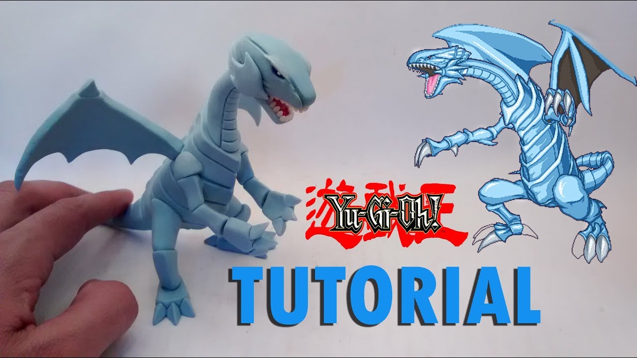 How to make Blue Eyes White Dragon Polymer Clay / Dragon Blanco de Ojos Azules en  Porcelana Fría