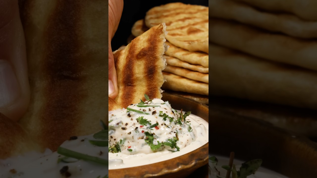 Greek Pita Bread (Recipe in Comments ⬇️) #food #pita #greekfood #recipe