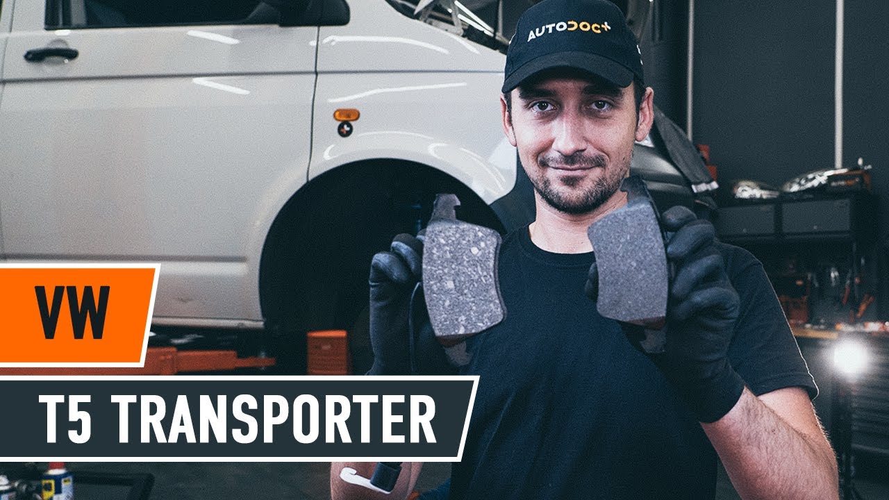 Hvordan bytte fremme bremseklosser der på VW T5 TRANSPORTER Van [AUTODOC-VIDEOLEKSJONER]