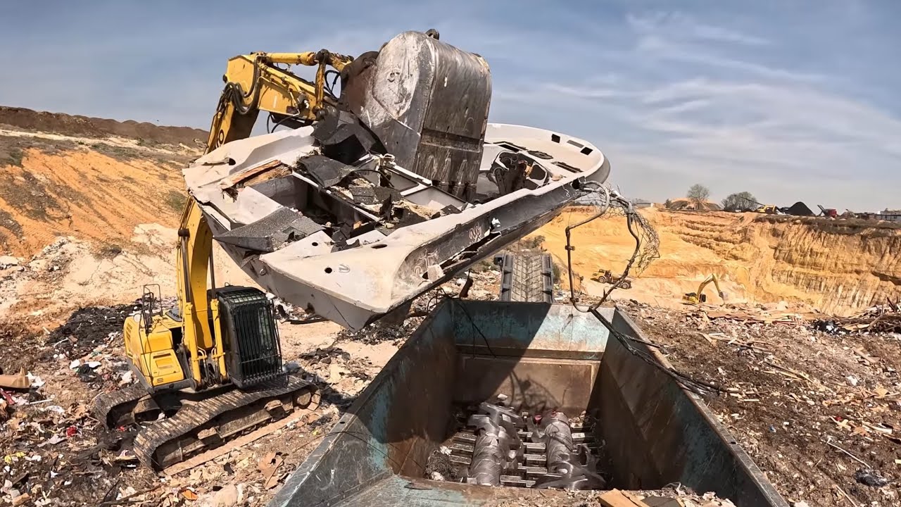 What Happens When You Put a Boat in a MEGA Shredder?