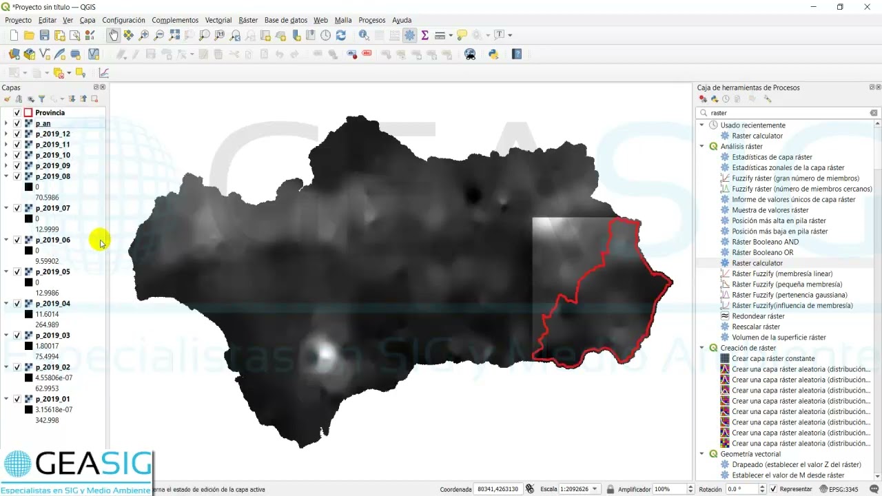 Calculadora raster QGIS
