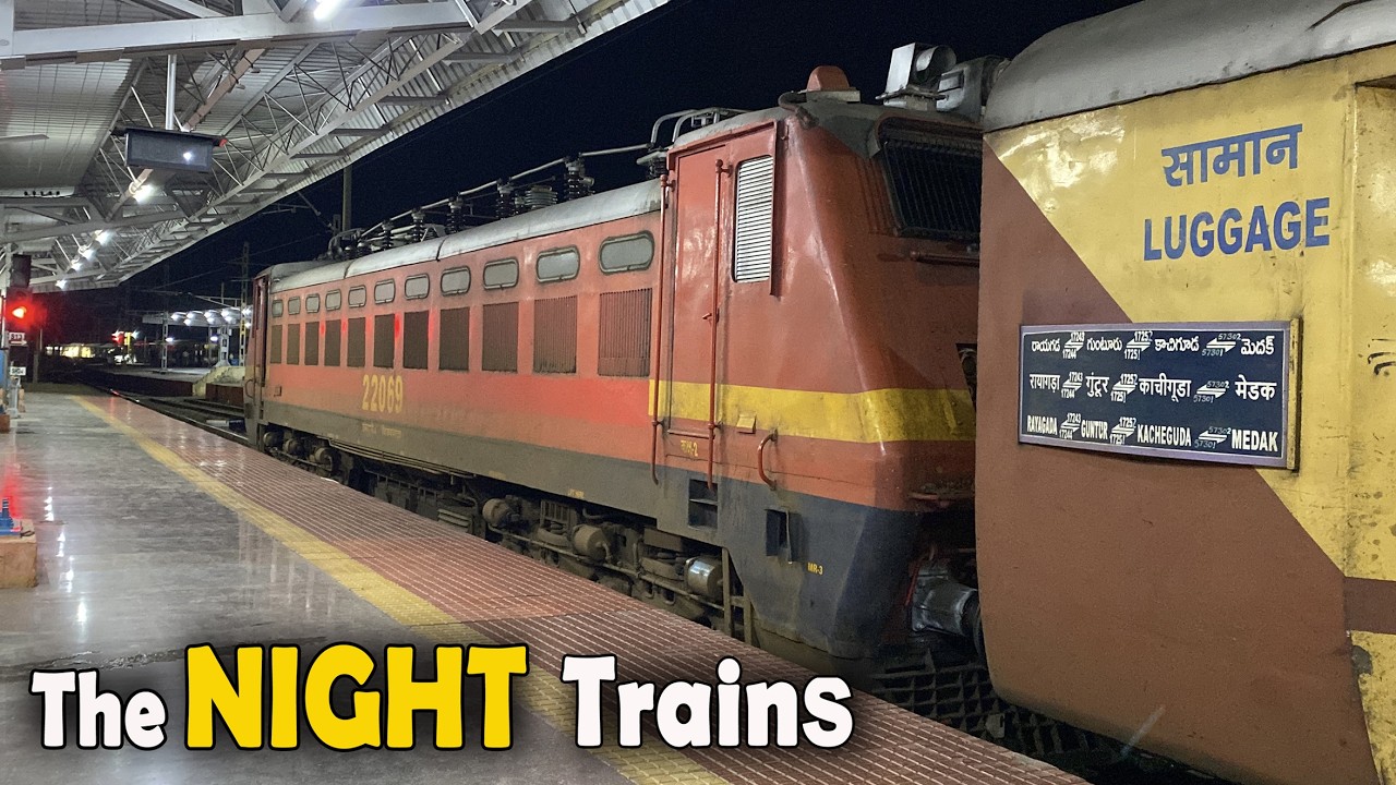 Amazing NIGHT ACTION Train Videos | SANGHAMITRA SF + PADMAVATI SF + Chennai MAIL + HUMSAFAR Etc. ...