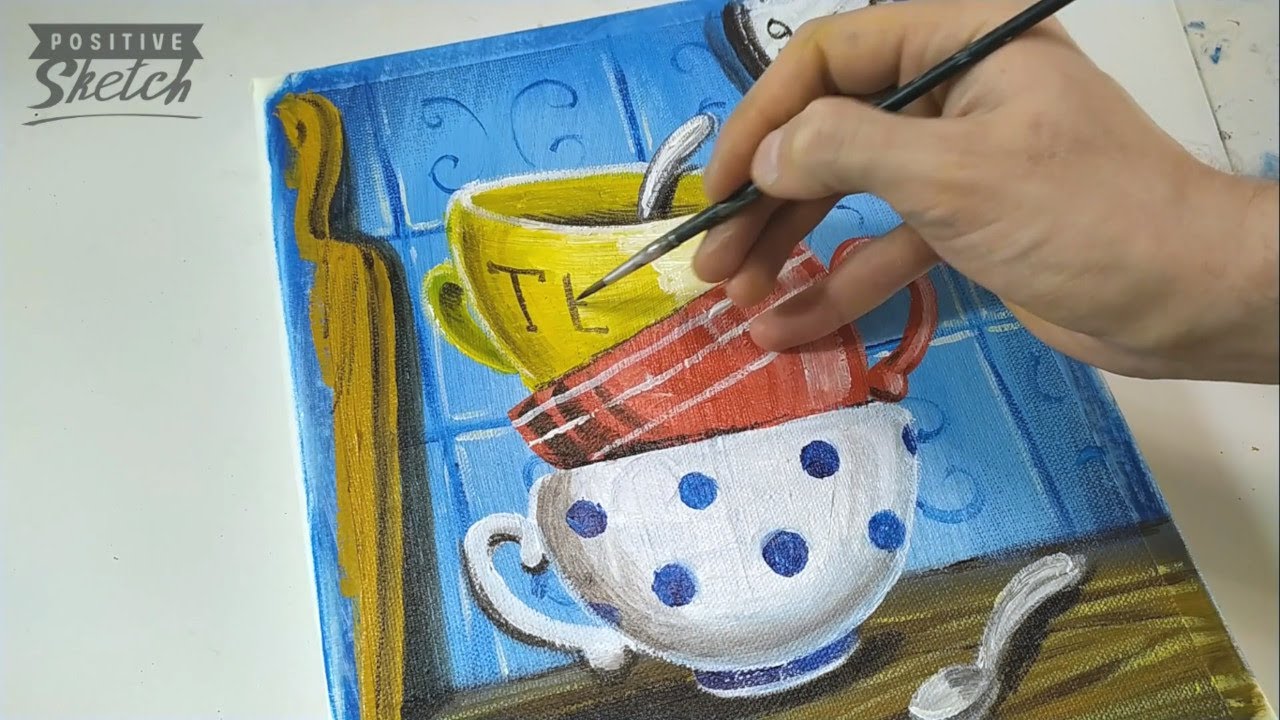 Still life acrylic painting, Sweet canvas painting for kitchen