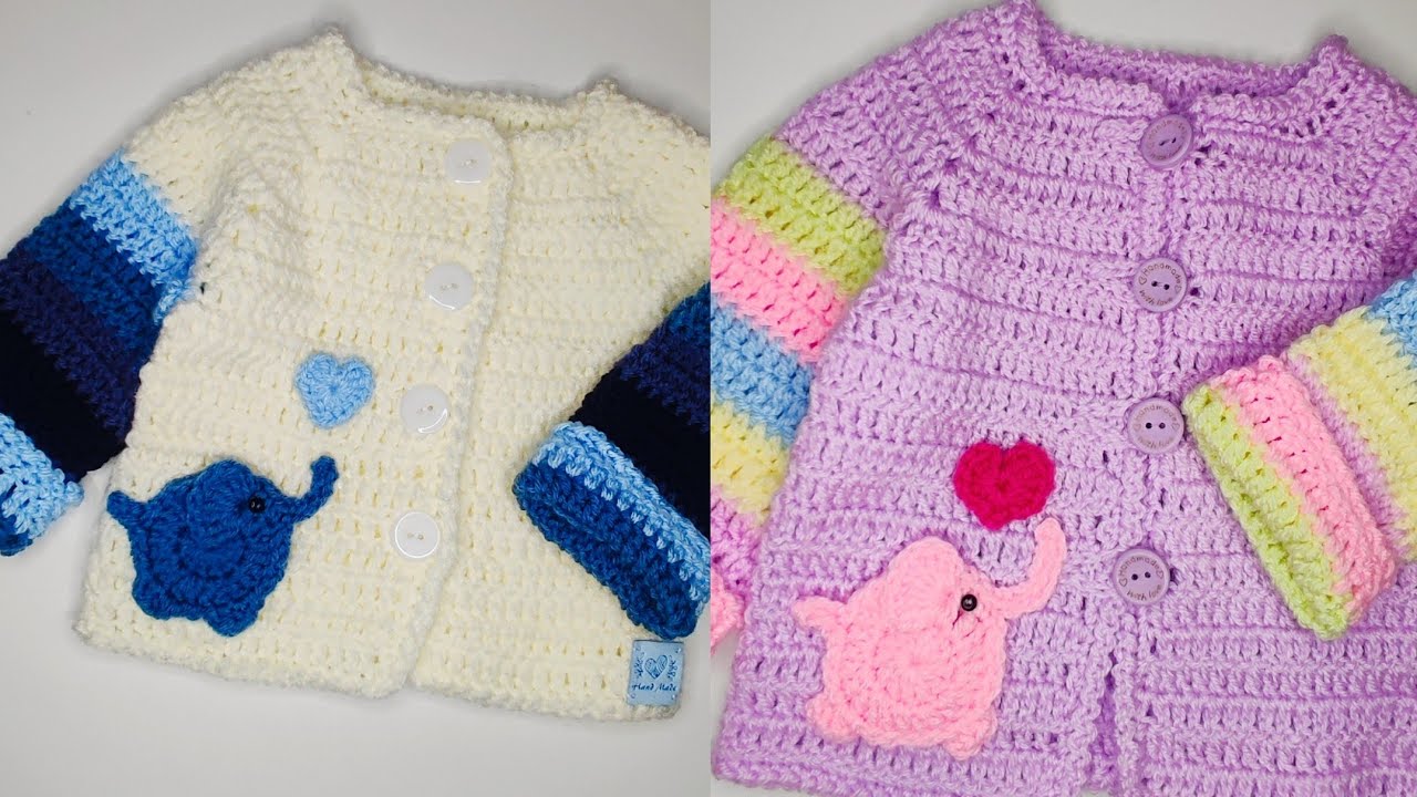 Crochet #110 How to crochet easy baby cardigan / jumper