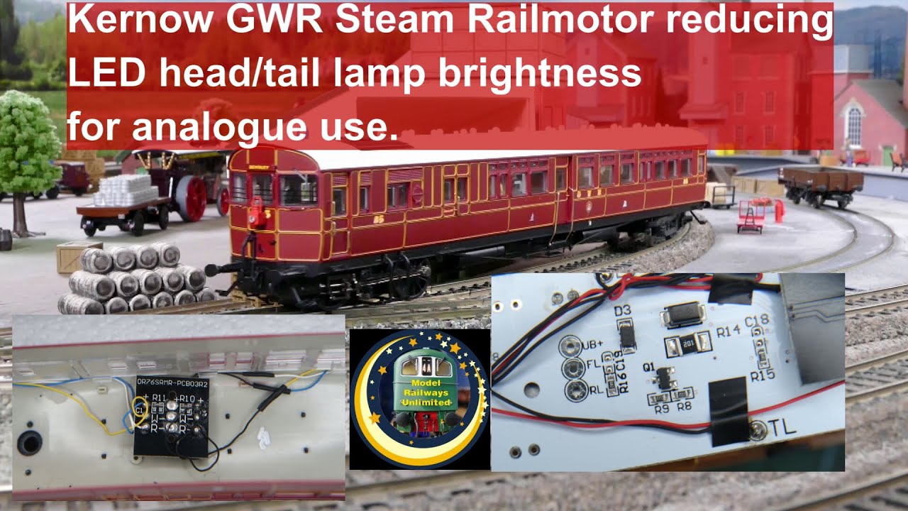 Kernow GWR Steam Railmotor reducing head tail lamp brightness for analogue use