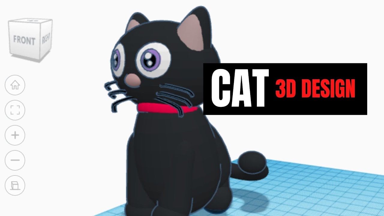 TinkerCAD - Tutorial for Beginners - How to 3D Design a black cat