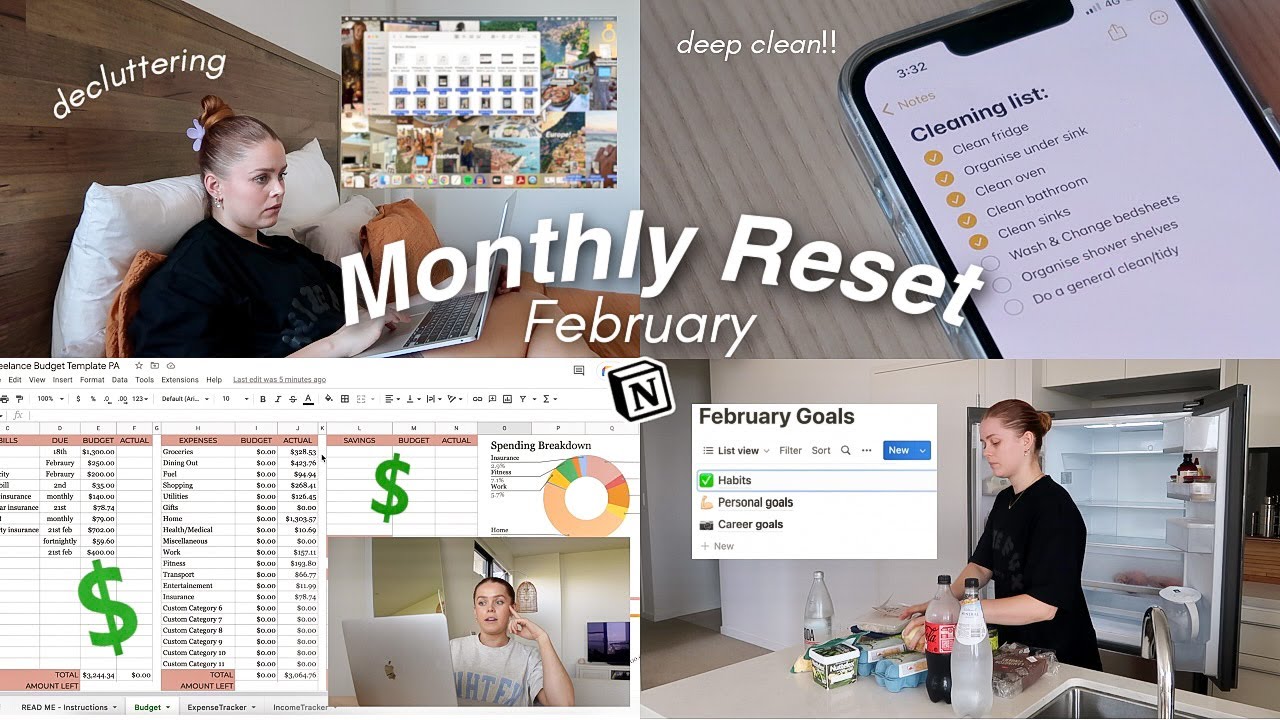 FEBRUARY MONTHLY RESET | cleaning, decluttering, budgeting & favourites!