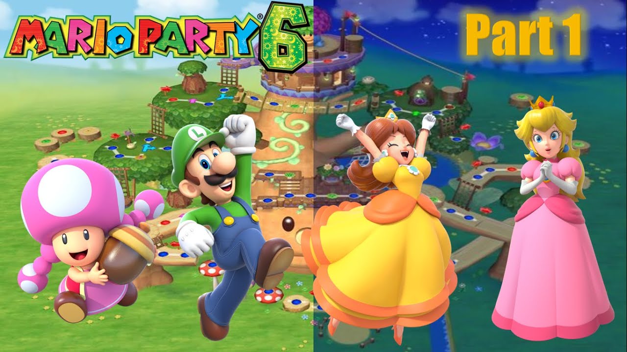 Mario Party 6 - Toadette vs Luigi vs Daisy vs Peach - Towering Treetop (Part 1)