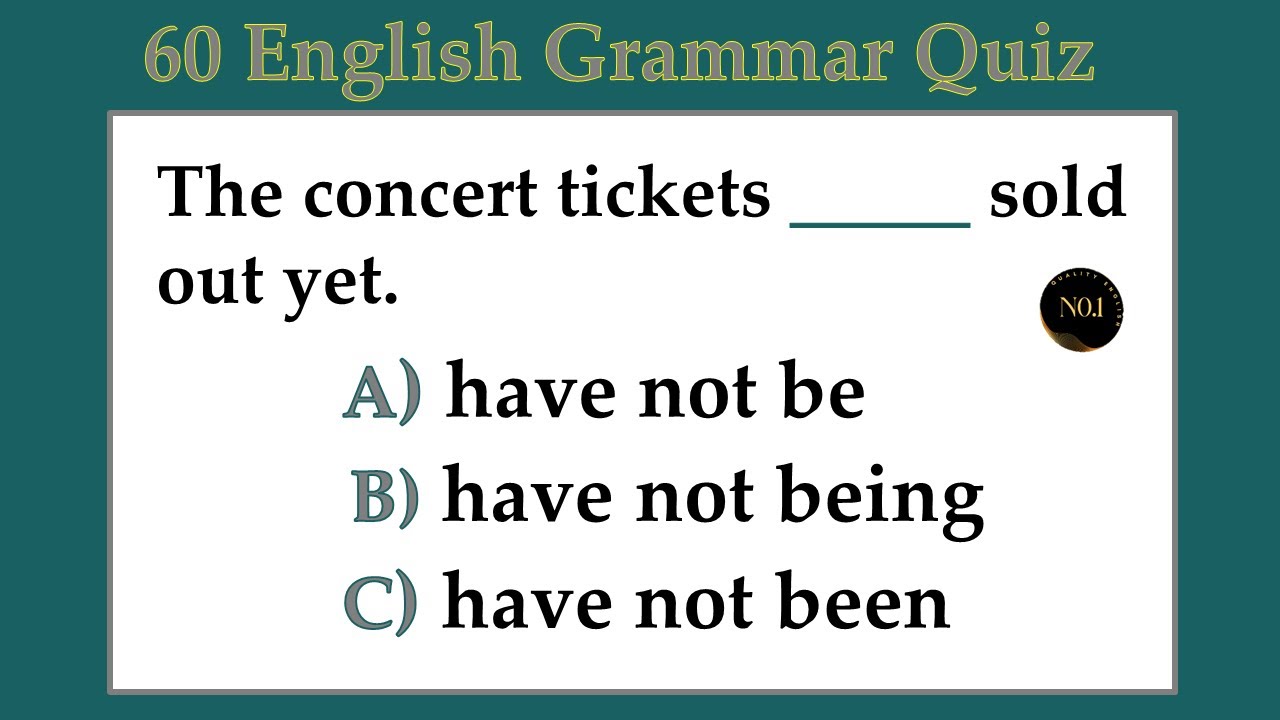 60 Grammar Mixed Quiz | Mixed Exercise | Test your English Grammar | No.1 Quality English