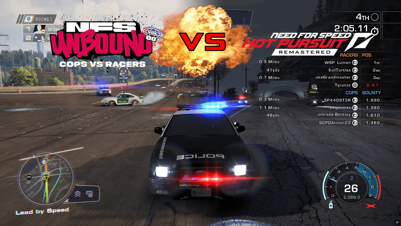 Hot Pursuit vs Unbound - SCPD Ford CrownVic of DEATH