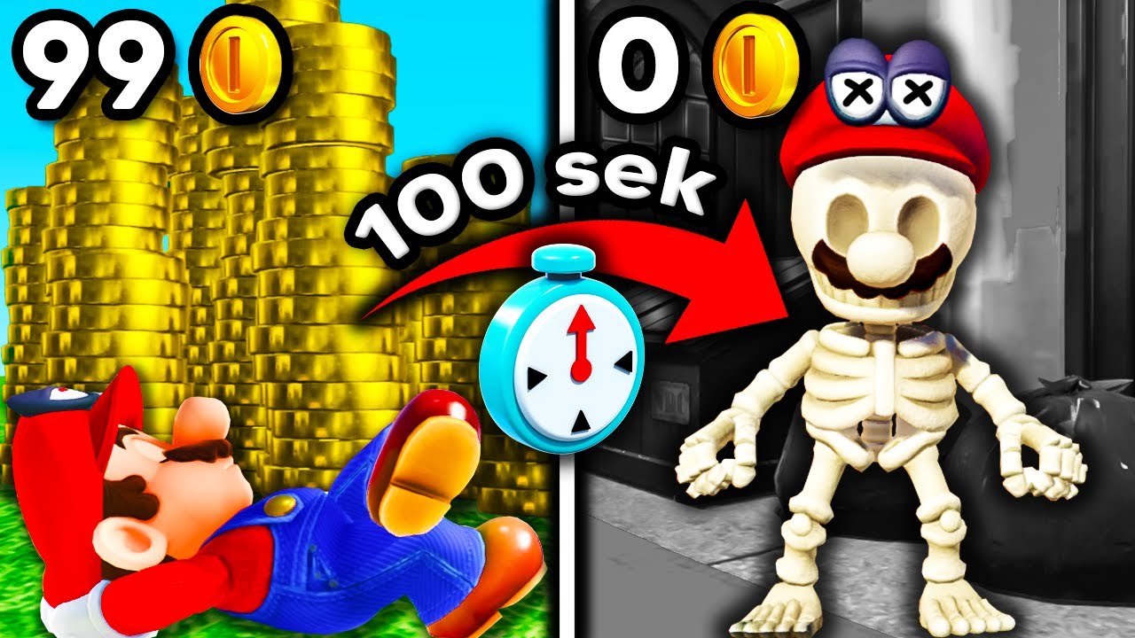 Mario Odyssey, aber man verliert 1 Münze pro Sekunde (0 = Tod)
