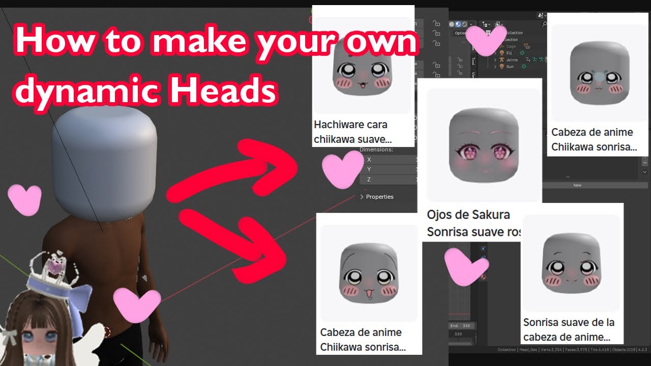 how to make dynamic heads in Roblox / Como hacer cabezas dinamicas en Roblox