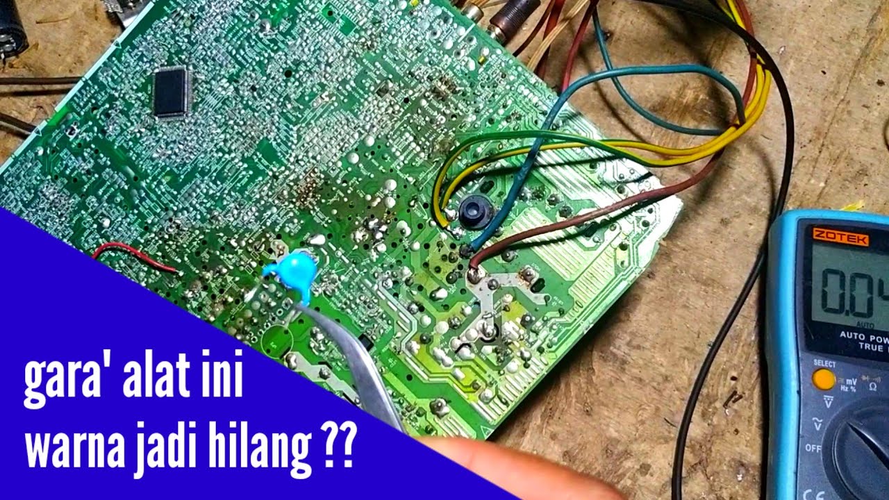 Cara memperbaiki tv politron slim warna hilang 