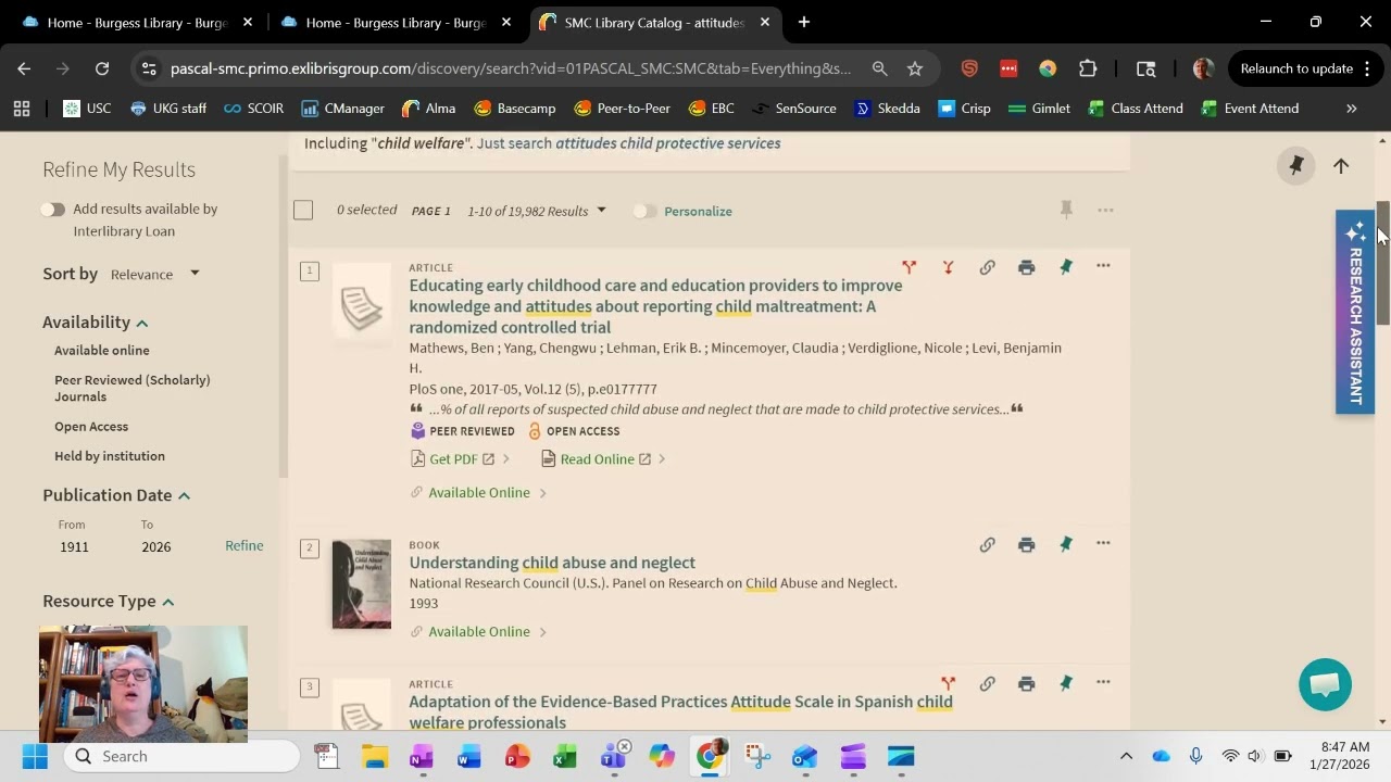 Searching for Materials for Criminal Justice and Marketing Scholars' Day Project