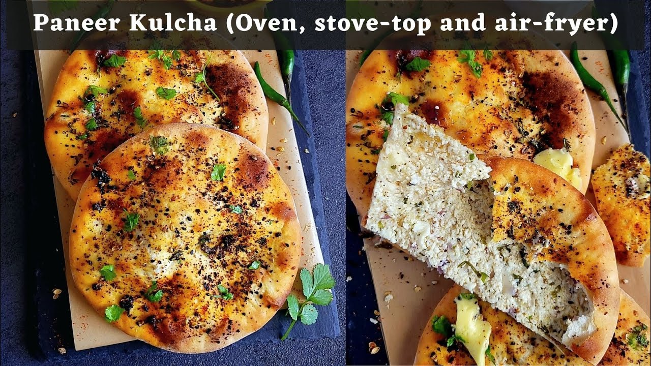 Paneer Kulcha (Oven, air-fryer and stove-top method)