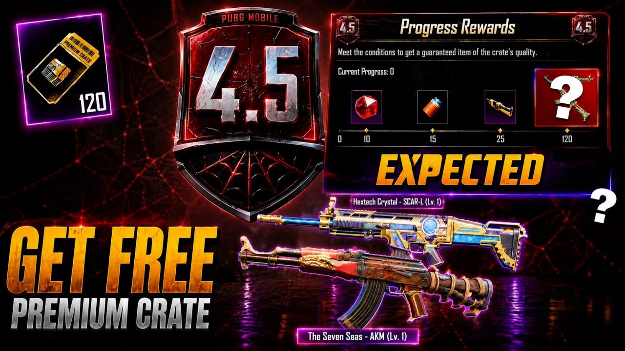 New Premium Crate Is Here | Free Old Rare Gun Expected & 4.5 Update Release Date Reveal | PUBGM