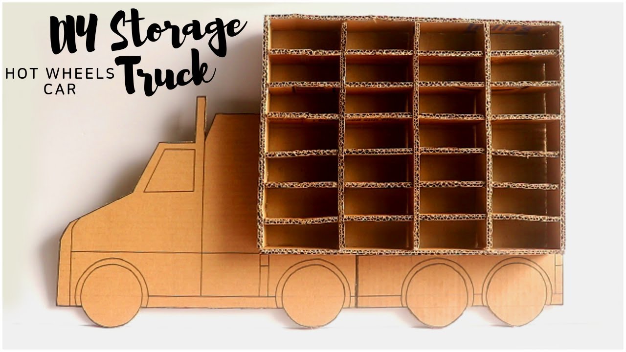 Hot Wheels Car Storage Truck | Cardboard Crafts | Toy Storage Ideas | Cardboard Toy Organizer