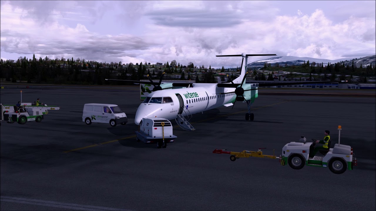 [P3D V4.5] Wider&oslash;e Flight WF623 from Troms&oslash; to Bergen with Dash8 Q400