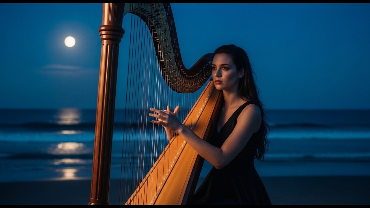 Arpa Sanadora para Dormir Rápido 🌸 Música Relajante para Ansiedad y Estrés