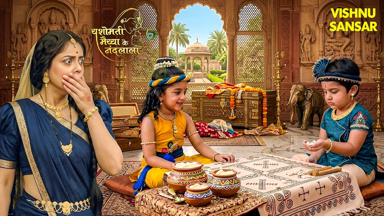 माखन की मटकियों के लिए कान्हा और बलराम के बीच हुआ जुए का खेल देख यशोधा रह गई चकित | Yashomati Maiya