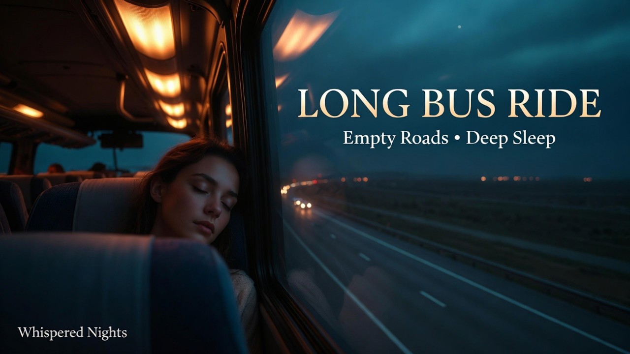 Long Bus Ride Through Empty Roads 🌙 Night Travel Ambience for Deep Sleep
