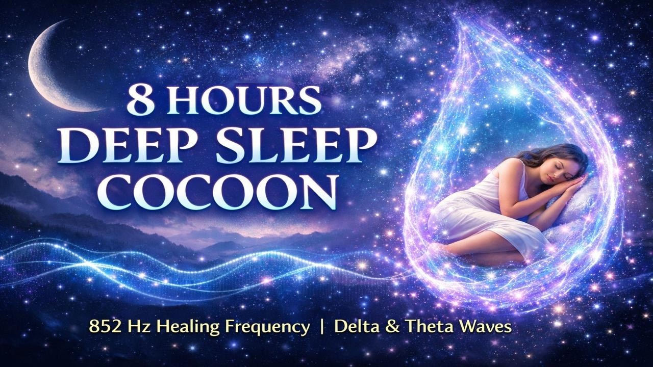 8 Hours Deep Sleep Cocoon 🌙 852 Hz Healing Frequency | Delta & Theta Binaural Waves