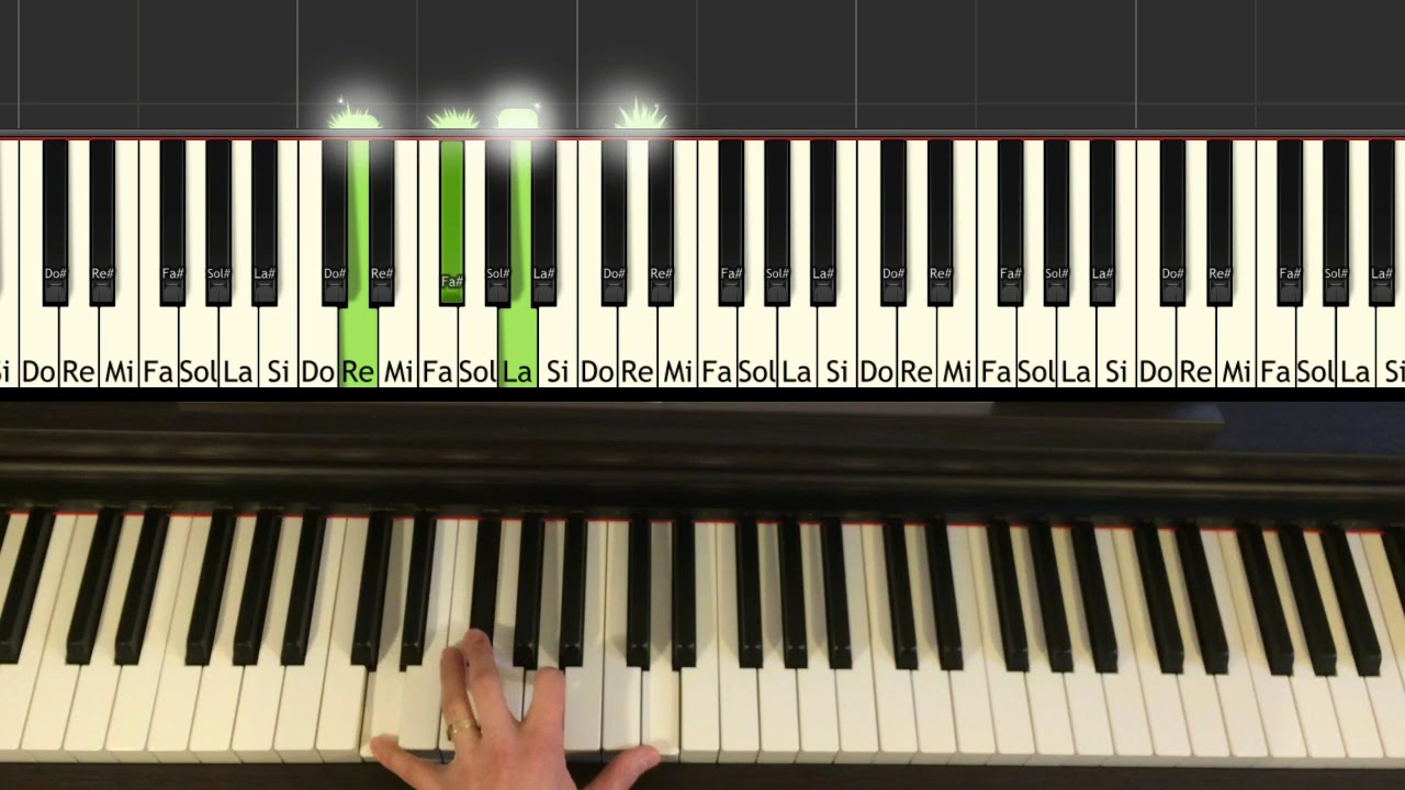 Douce Nuit - comment jouer au piano, version facile, Synthesia