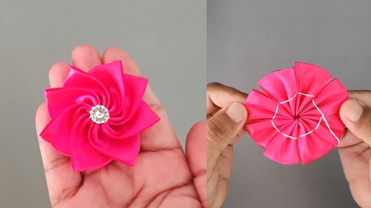 How to Make Ribbon Flowers / Ribbon Flower / DIY Ribbon Crafts