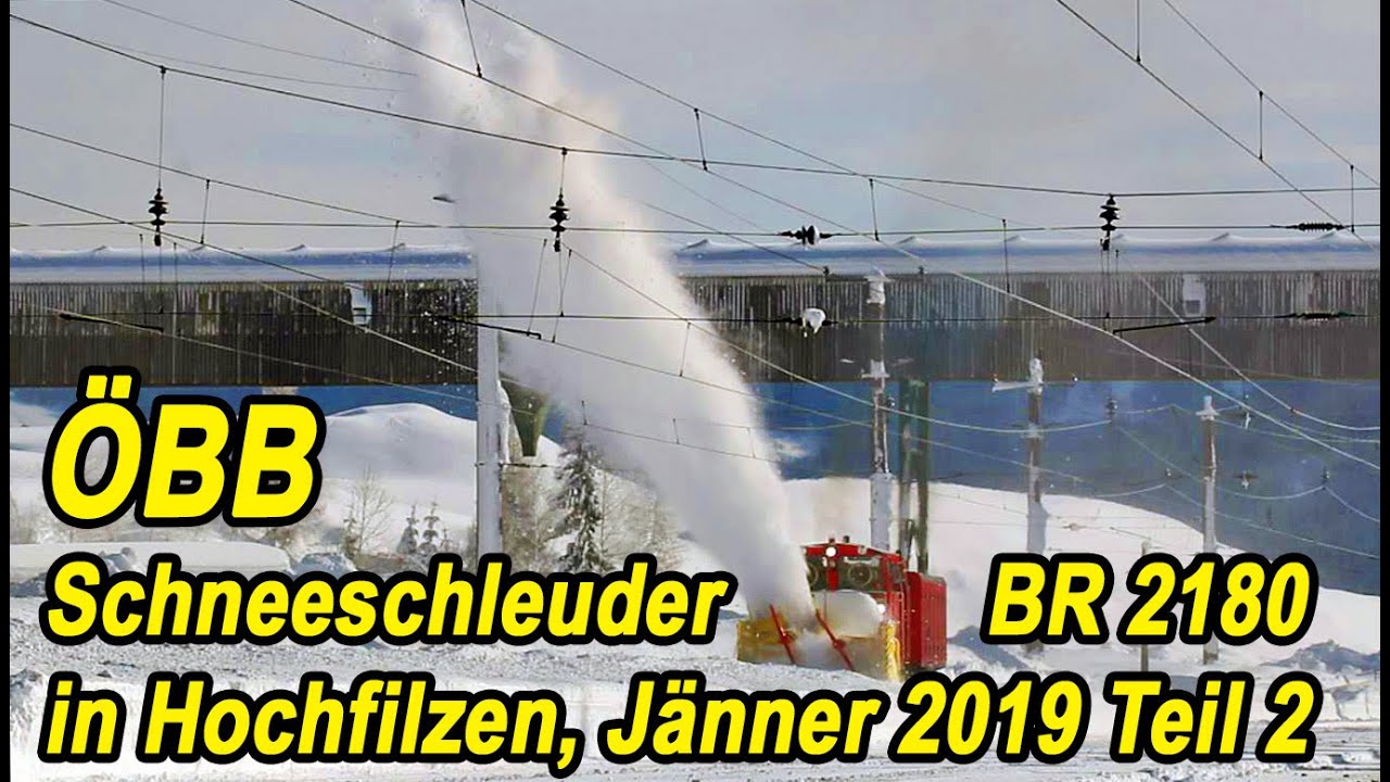 ÖBB Schneeschleuder BR 2180 in Hochfilzen, Jänner 2019 Teil 2