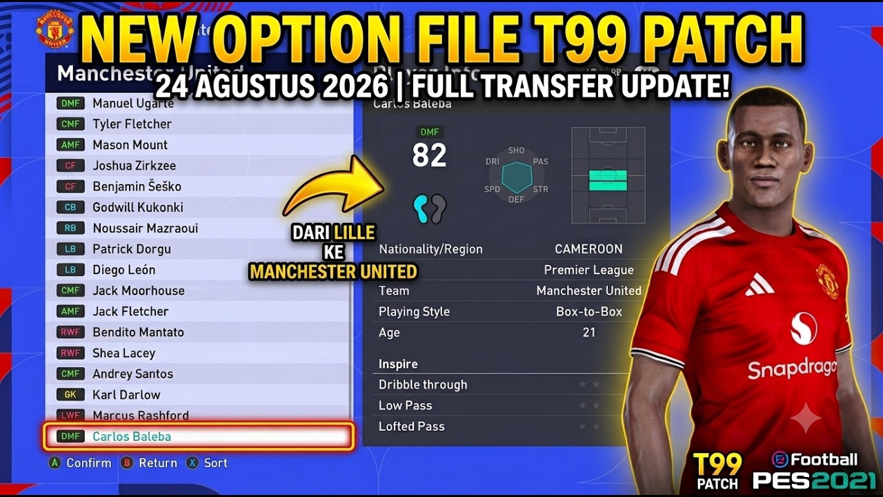 НОВЫЙ OPTION FILE ДЛЯ T99 PATCH PES 2021 &mdash; Полное обновление трансферов от 24 августа 2026 года