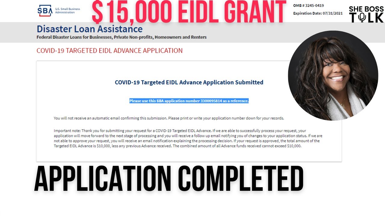 EIDL GRANT APPLICATION COMPLETED | $15,000 GRANT | SHE BOSS TALK
