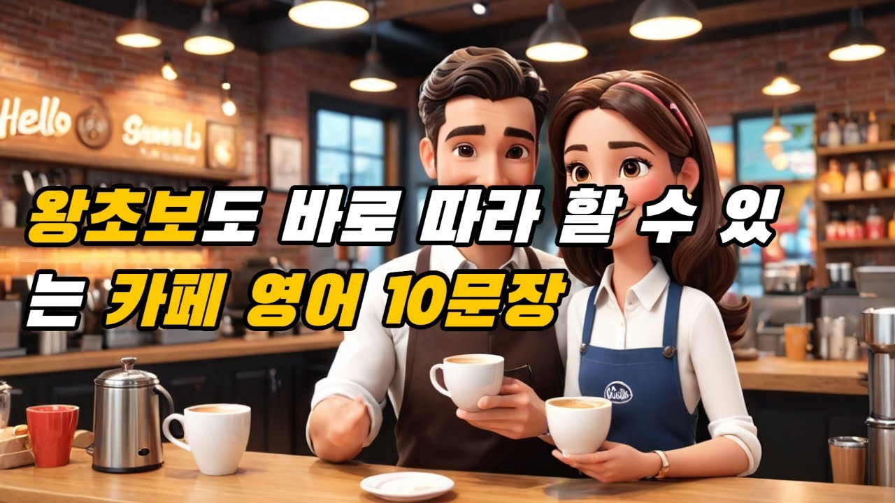 왕초보 하루 10문장 영어 회화 Day 1 | 카페에서 바로 쓰는 진짜 쉬운 영어