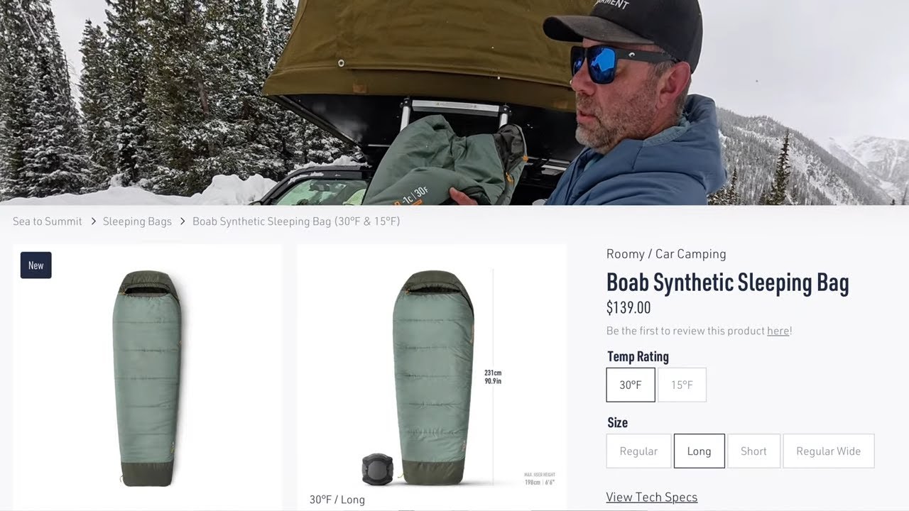 Sea To Summit Boab Synthetic Sleeping Bag Review - In the Snow