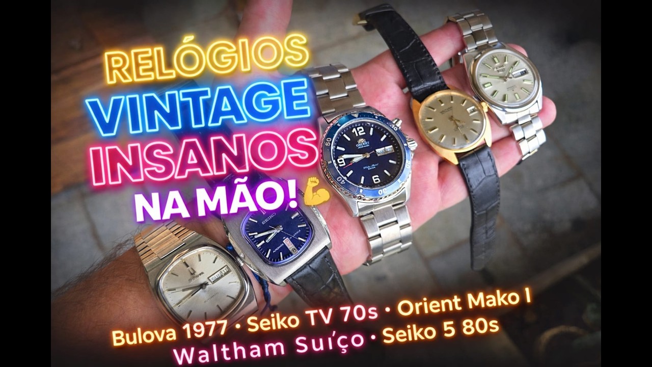 💎 RELÓGIOS VINTAGE INSANOS NA MÃO! Bulova 1977 • Seiko TV 70s • Orient Mako I • Waltham Suíço •Seiko