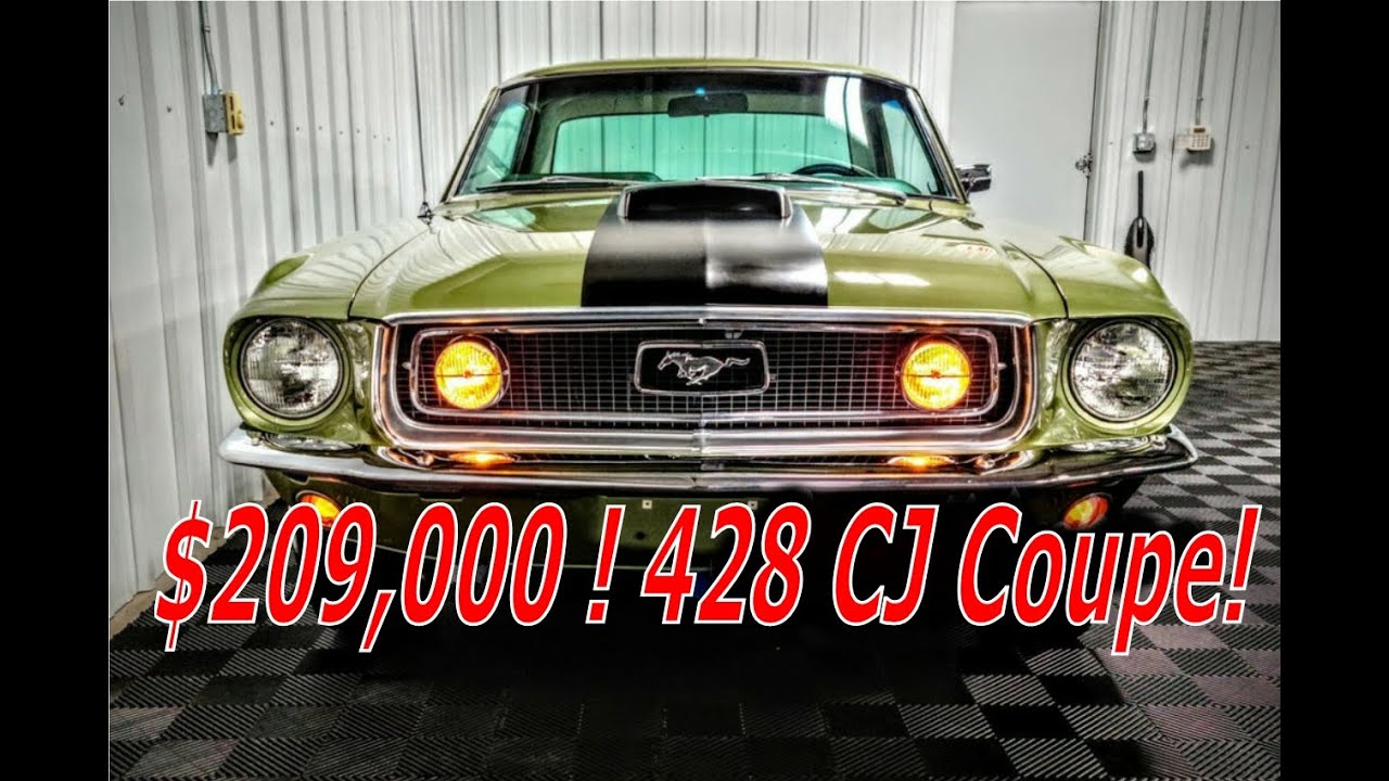 World Record 1968 FORD MUSTANG GT 428 R code 428 CJ breaks the bank $209,000!  @Barrett-Jackson