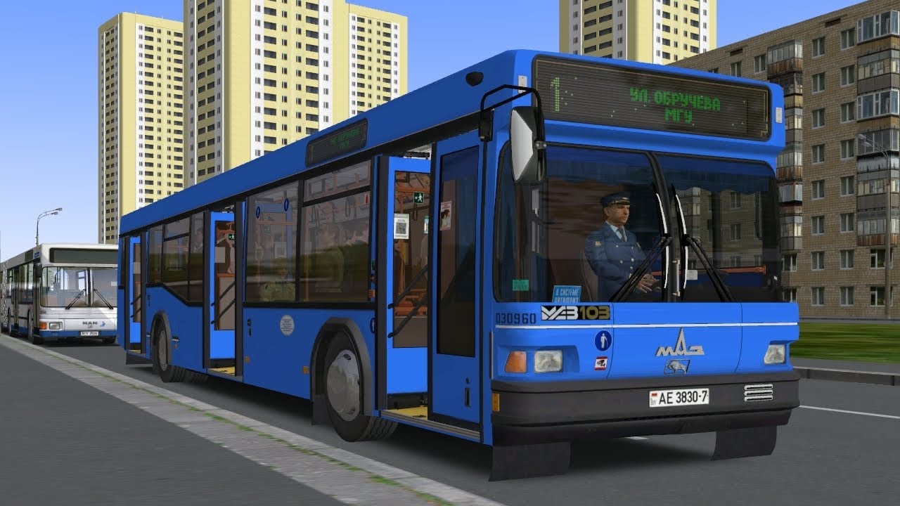 По югу Москвы (Moscow South) на автобусе City Bus M301 МАЗ 103