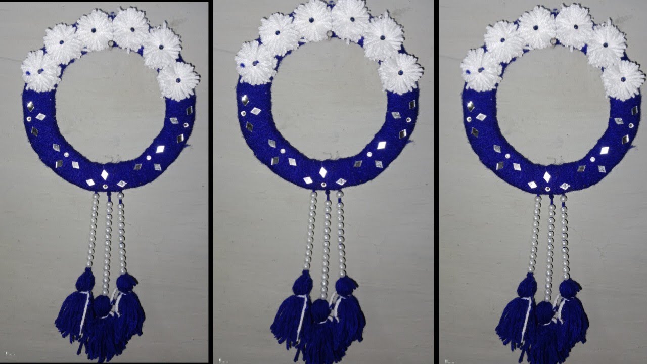 Beautiful woolen designs/Wall Hanging in Woolen/Home Decor Idea #threadwork #wallhanging #homedecor 