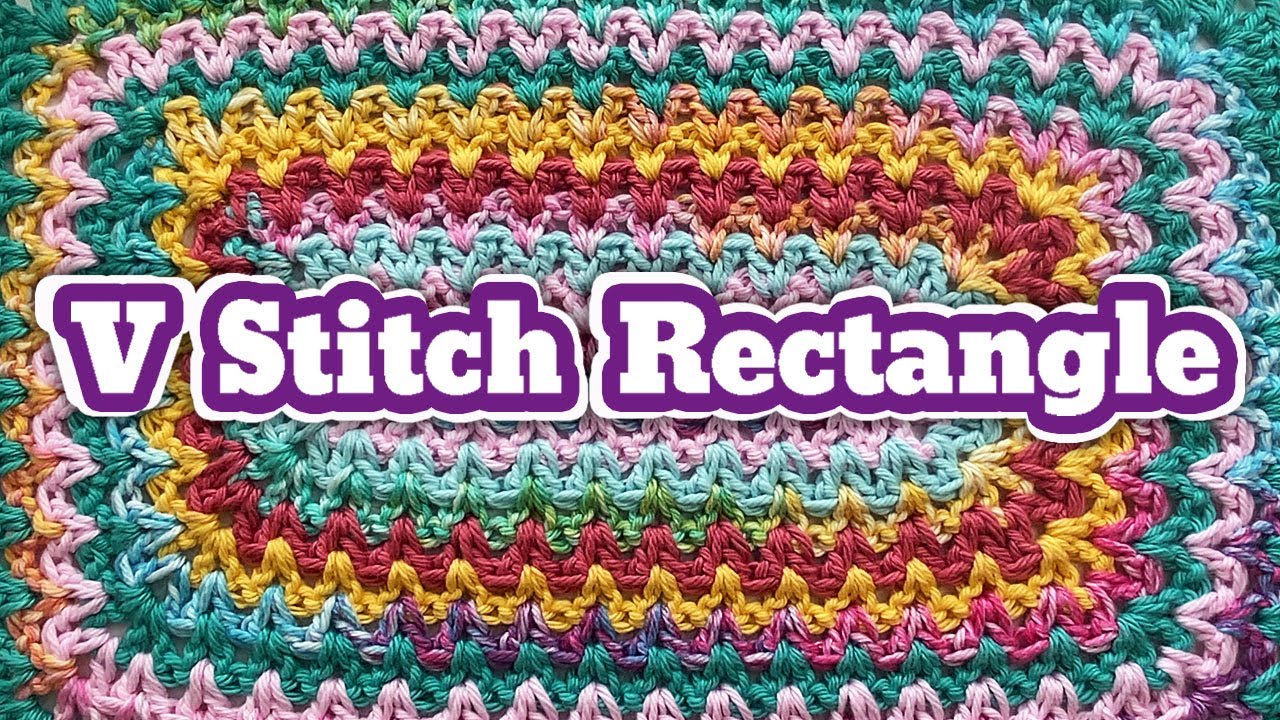Continuous V Stitch Rectangle and How to Keep It Flat 🧶